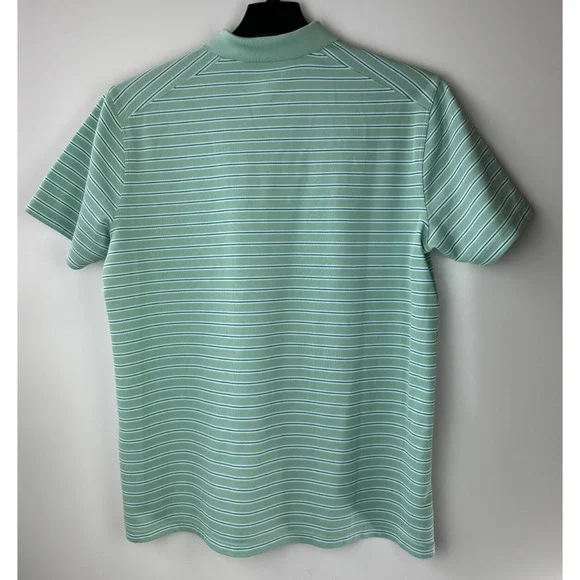 2 Nike Dri-Fit Men's Golf Polo Shirts Size Large Victory Stripe Green Blue Top - Picture 7 of 16